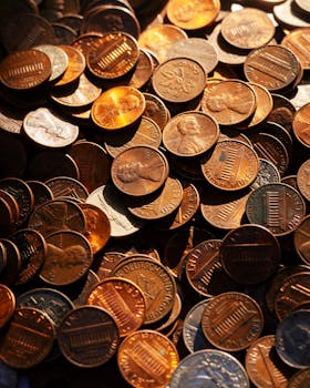 High-resolution image showcasing a pile of mixed coins representing financial concepts.